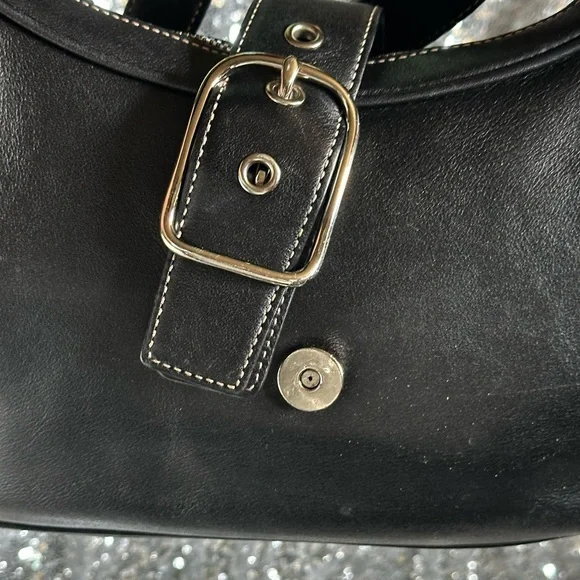 COACH Black Leather Hobo Style Shoulder Bag - Picture 16 of 17